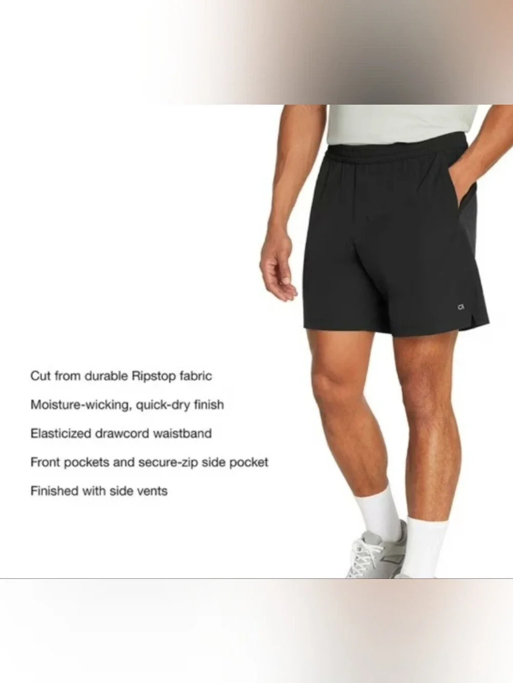 GAP Fit Mens Size Large Active Black Athletic Shorts with Elastic Waist